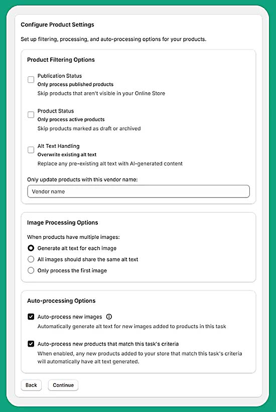 ALT SEO AI-powered image alt text generator app for Shopify, screenshot.
