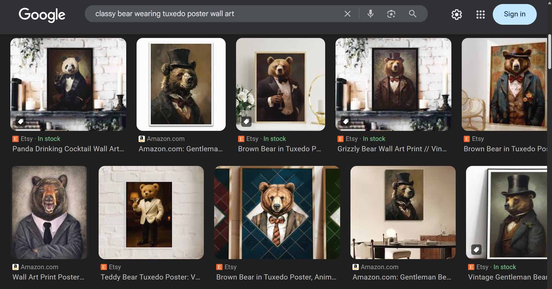 SEO-optimized print-on-demand product shows up in the Google search results.