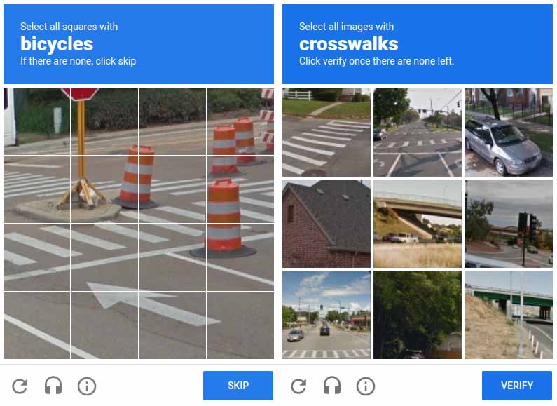 Captcha challenge examples.