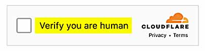 Cloudflare 'Verify you are human' bot challenge screenshot.
