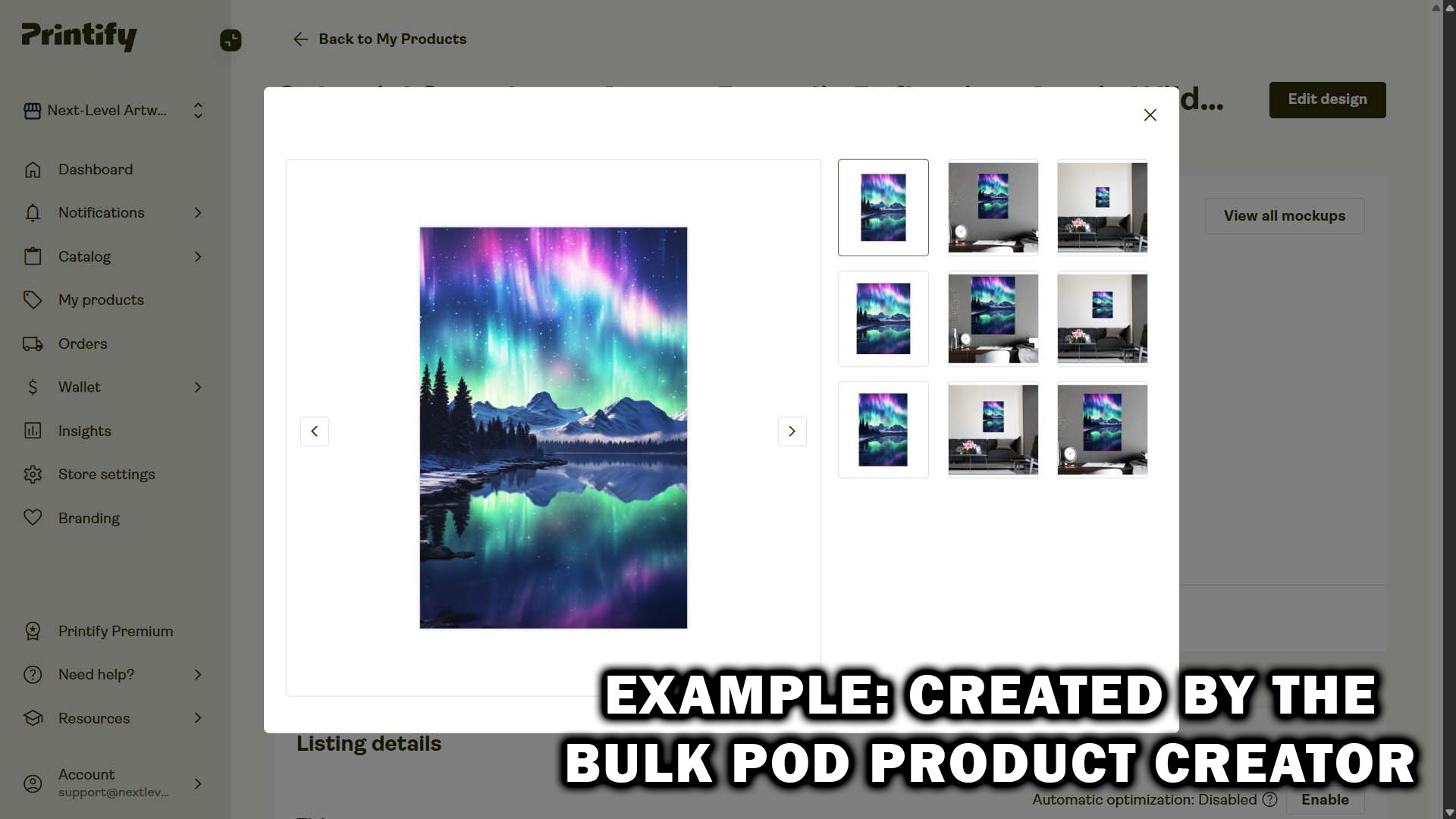 An example of an SEO-optimized print-on-demand product that was created by the Bulk POD Product Creator using AI and automation.