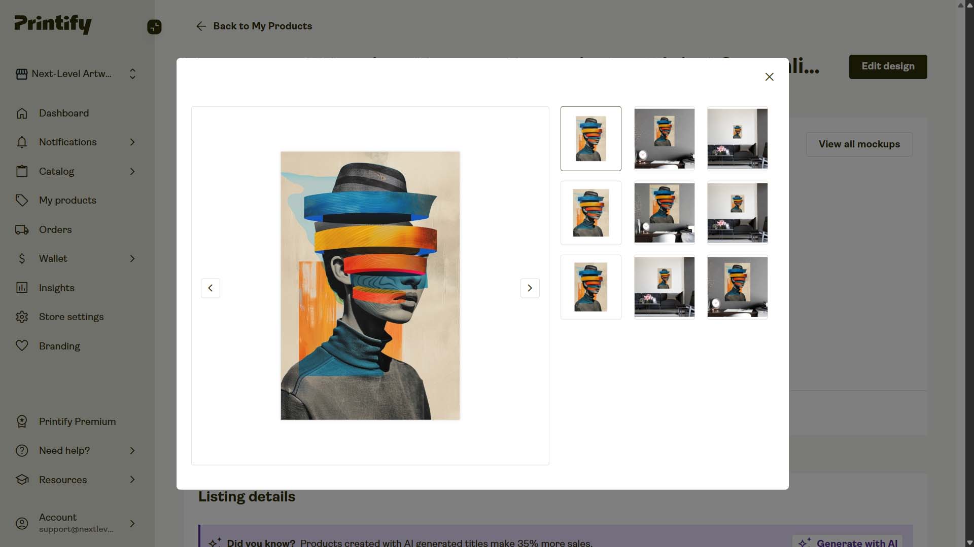 An example of a print-on-demand product created by the Bulk POD Product Creator.