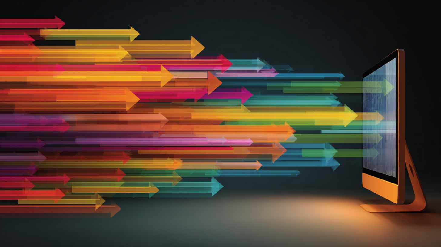 Large amount of traffic flowing into website, concept image.