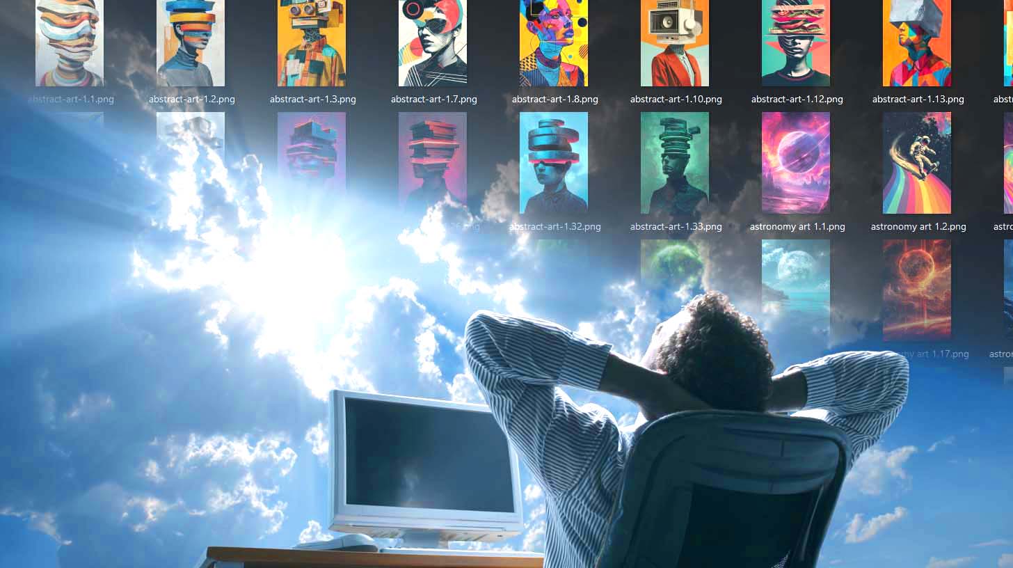 Man relaxes as his print-on-demand workflow is automated.