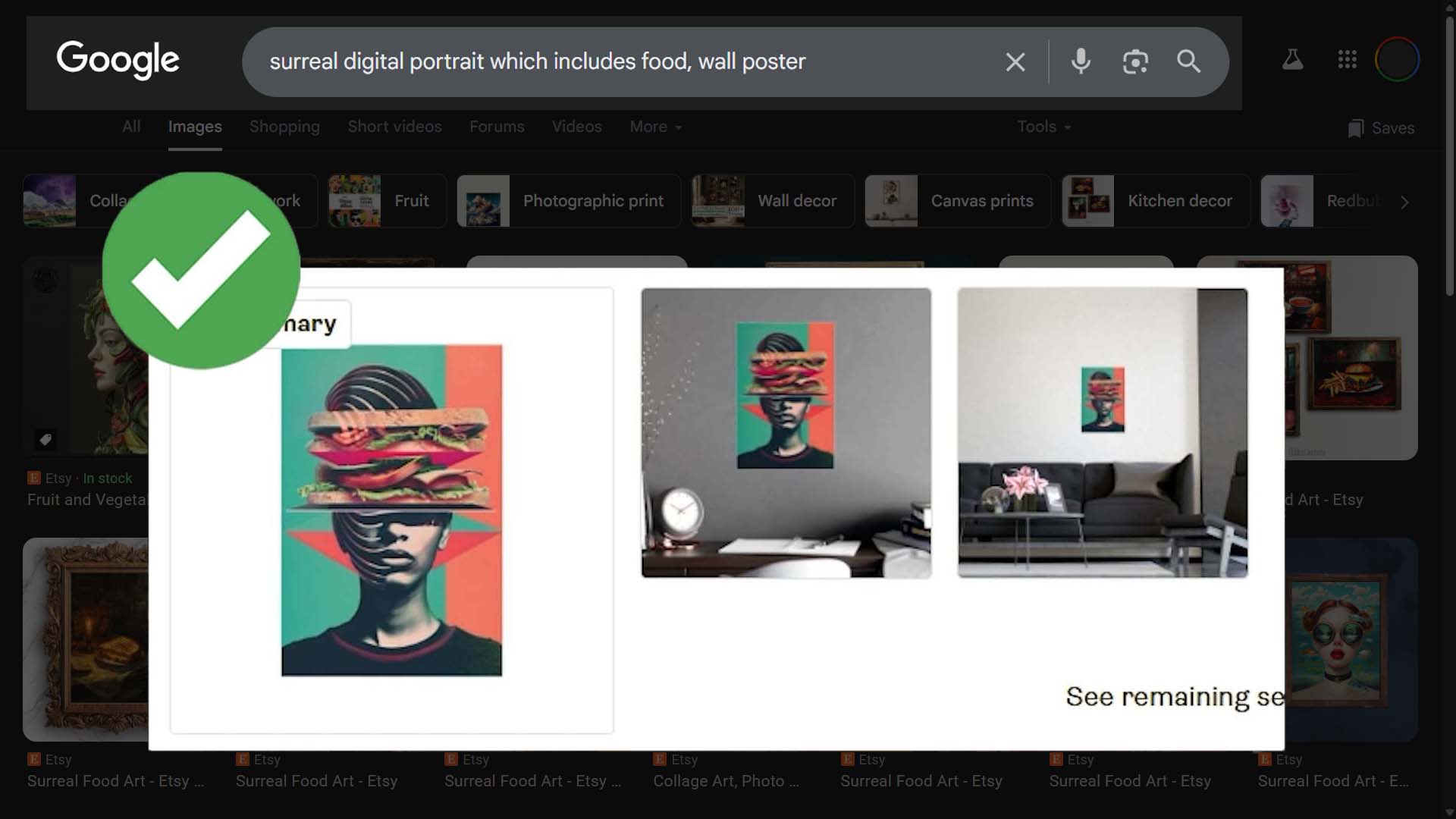 SEO-optimized Etsy print-on-demand product showing up in search results.