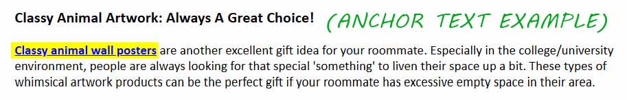 Print-on-demand website backlink example, screenshot.